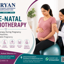 Ante-natal physiotherapy in Dehradun with Dr. Aahuti Sharma, Certified Ante & Post Natal Rehabilitation Expert from London/UK, supporting pregnancy-related pain, posture, mobility, strength, pelvic-floor health and preparation for childbirth.